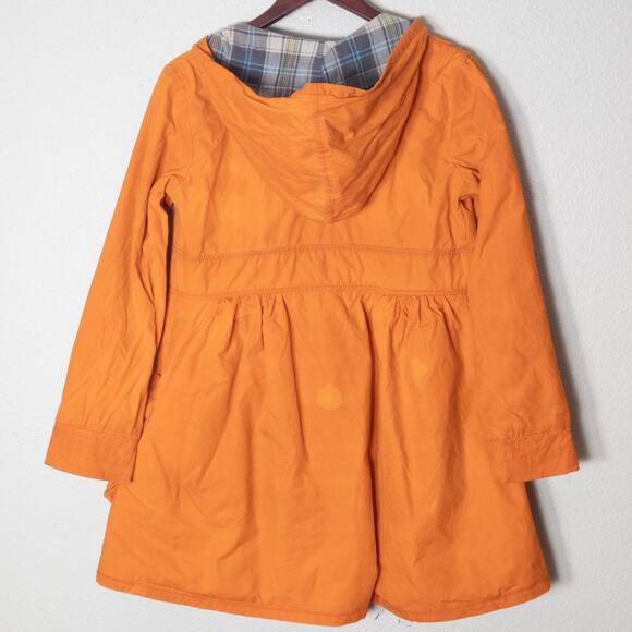 Rebe Hooded Utility Jacket Women's Orange Plaid Size Large Outdoor Gorpcore - Picture 3 of 13